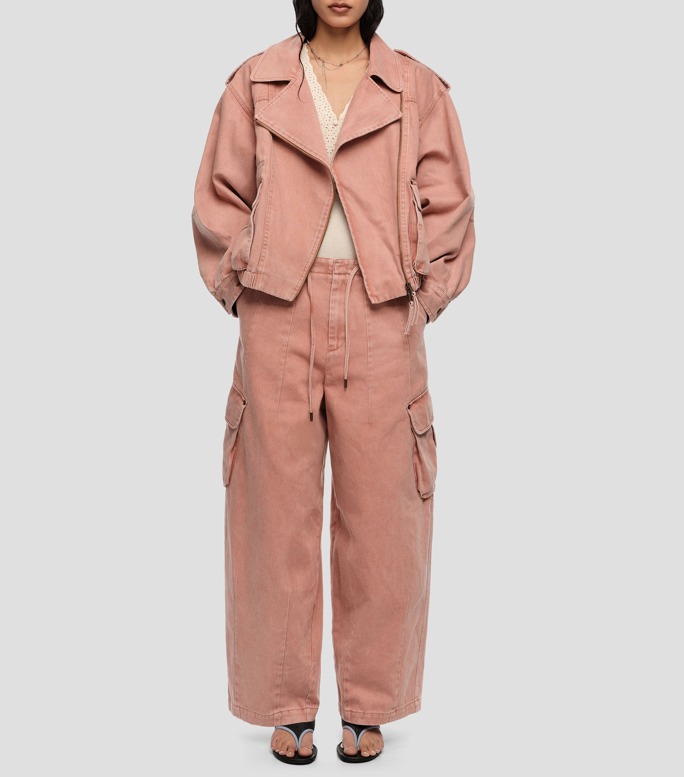 Chamarra cruzada denim Mujer